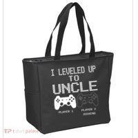 I Leveled Up To Uncle New Uncle Gaming Funny Tote Bag thumb 2