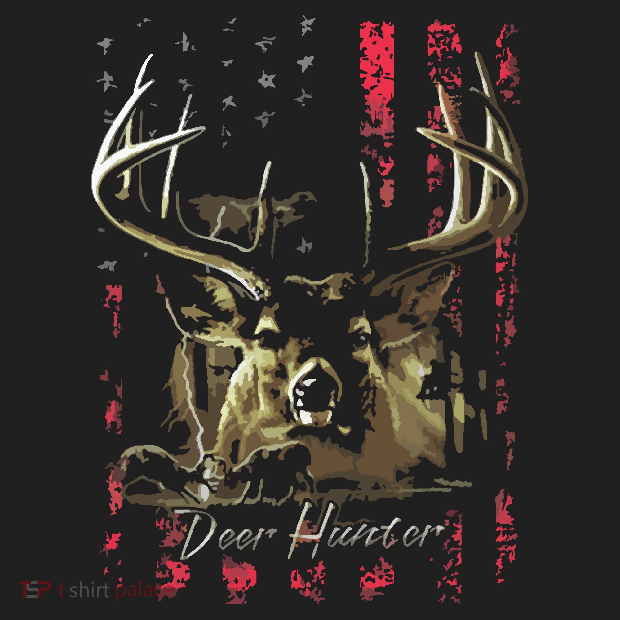 I LOVE USA American Flag And Deer Hunter Tumbler