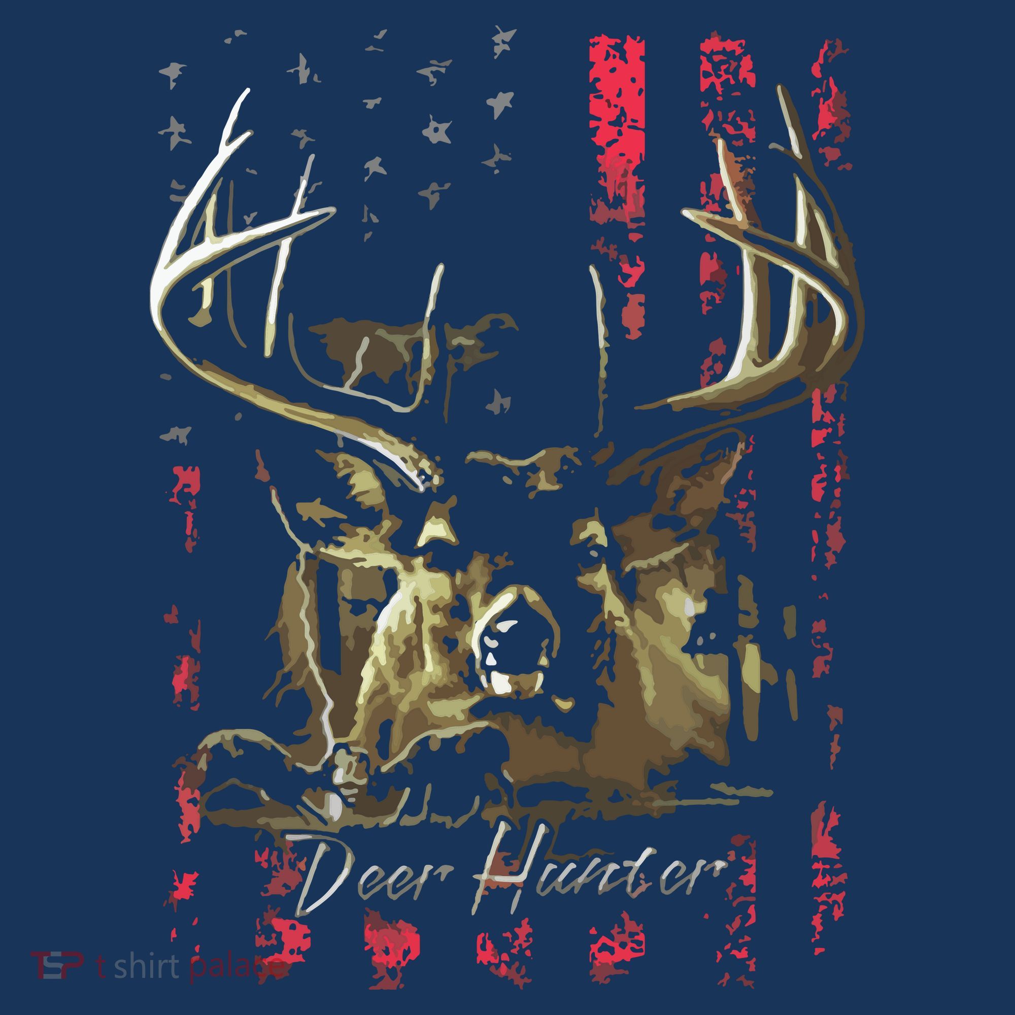 I LOVE USA American Flag And Deer Hunter Hoodie