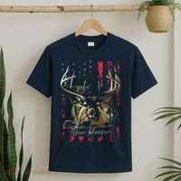 I LOVE USA American Flag And Deer Hunter T-Shirt thumb 2