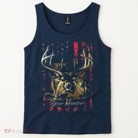 I LOVE USA American Flag And Deer Hunter Tank Top thumb 2