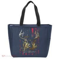 I LOVE USA American Flag And Deer Hunter Tote Bag thumb 0