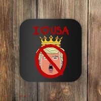 I Love Usa Cancel King Trump! Coaster thumb 0