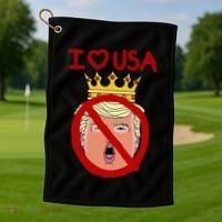 I Love Usa Cancel King Trump! Golf Towel thumb 1