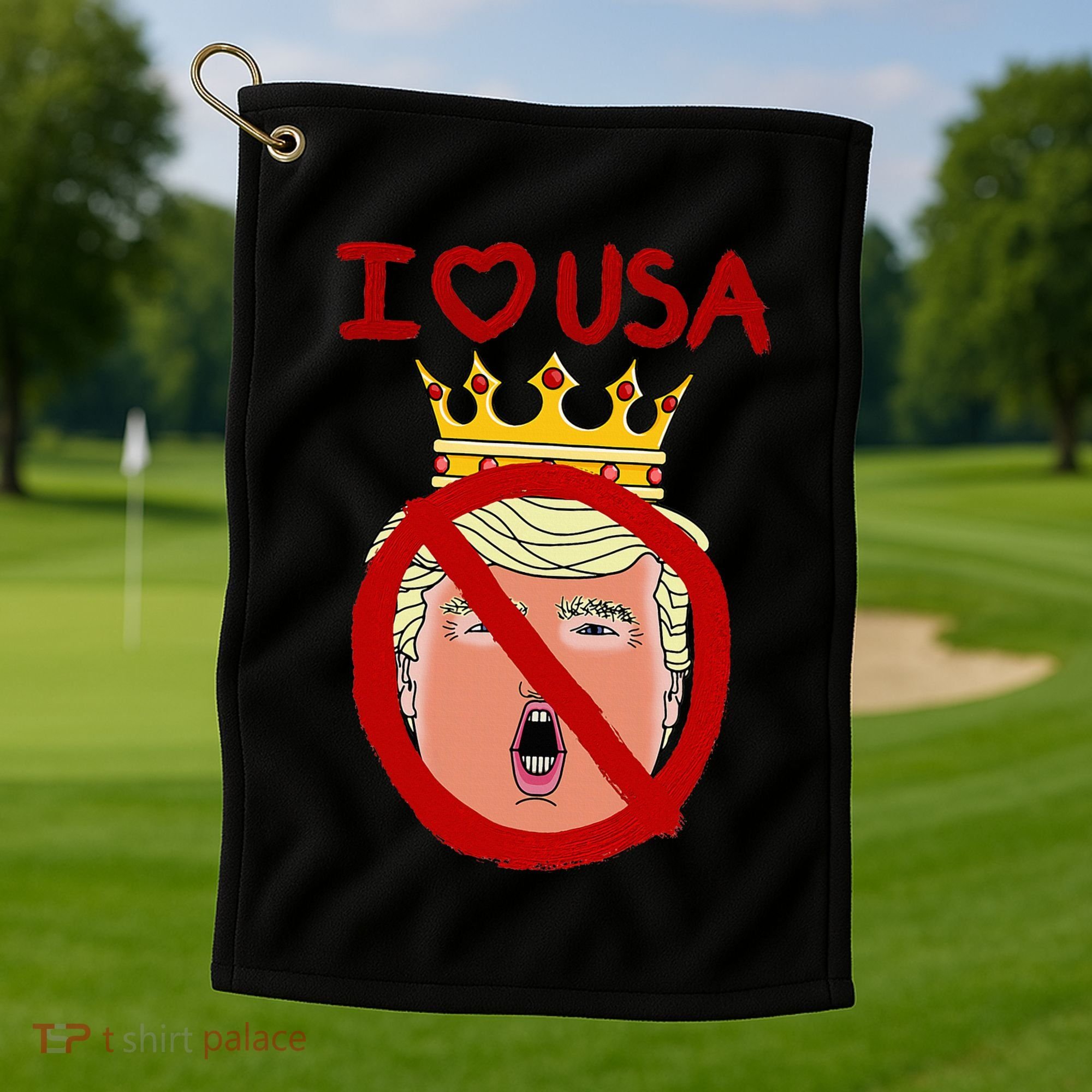 I Love Usa Cancel King Trump! Golf Towel