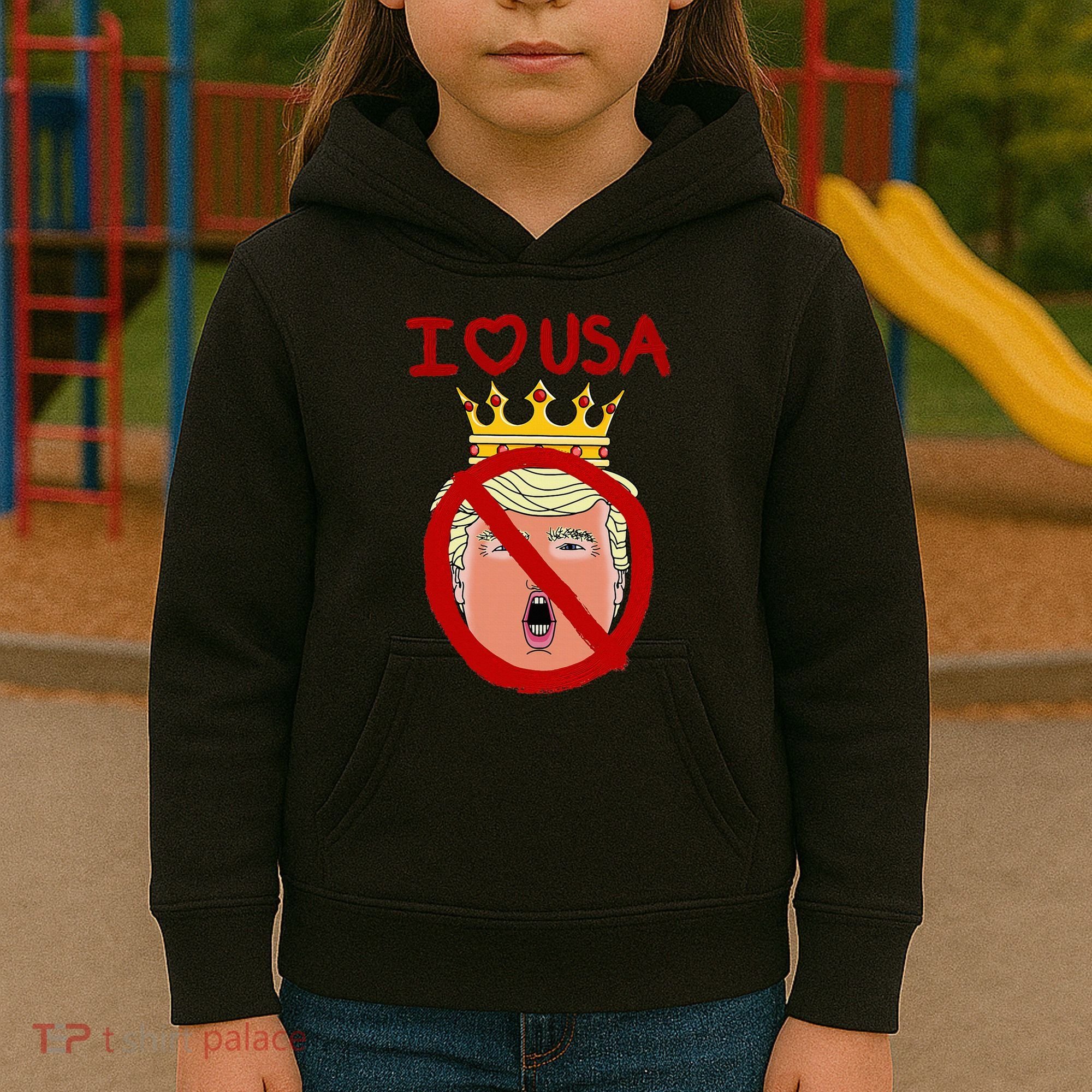 I Love Usa Cancel King Trump! Kids Hoodie