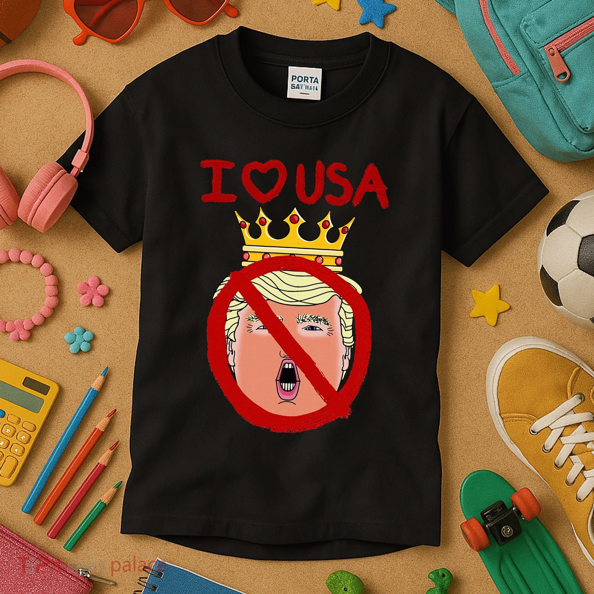 I Love Usa Cancel King Trump! Kids T-Shirt