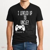 I Leveled Up To Uncle New Uncle Gaming V-Neck T-Shirt thumb 2