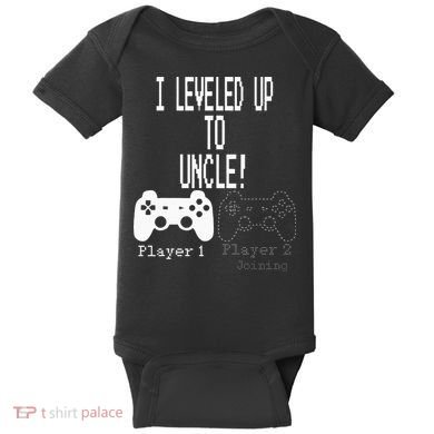I Leveled Up To Uncle New Uncle Gaming Baby Bodysuit