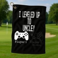 I Leveled Up To Uncle New Uncle Gaming Golf Towel thumb 1