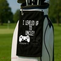 I Leveled Up To Uncle New Uncle Gaming Golf Towel thumb 2