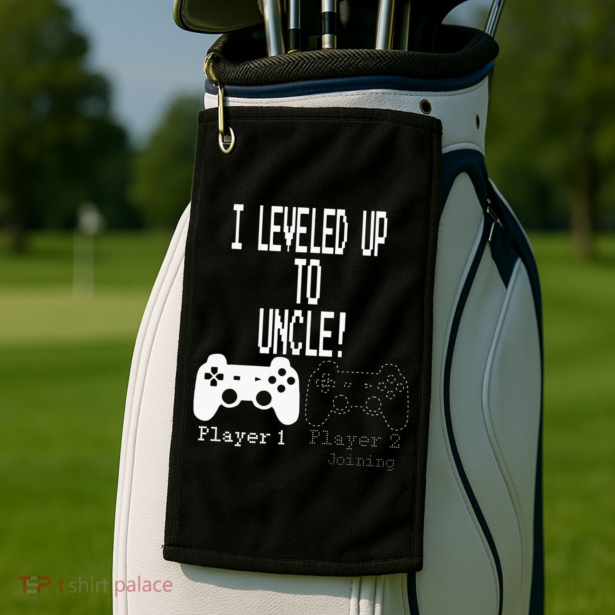 I Leveled Up To Uncle New Uncle Gaming Golf Towel