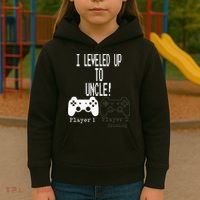 I Leveled Up To Uncle New Uncle Gaming Kids Hoodie thumb 3