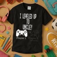 I Leveled Up To Uncle New Uncle Gaming Kids T-Shirt thumb 3