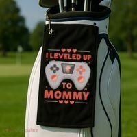 I Leveled Up To Mommy Gamer Golf Towel thumb 2