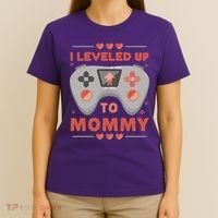I Leveled Up To Mommy Gamer T-Shirt thumb 4