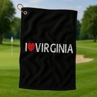 I Love Virginia Golf Towel thumb 1