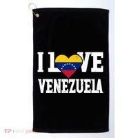 I Love Venezuela Flag Patriotic Throwback Souvenir Funny Gift Golf Towel thumb 0
