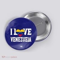 I Love Venezuela Flag Patriotic Throwback Souvenir Funny Gift Button thumb 0