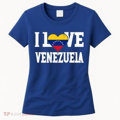 I Love Venezuela Flag Patriotic Throwback Souvenir Funny Gift Women's T-Shirt