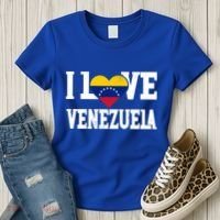 I Love Venezuela Flag Patriotic Throwback Souvenir Funny Gift Women's T-Shirt thumb 3
