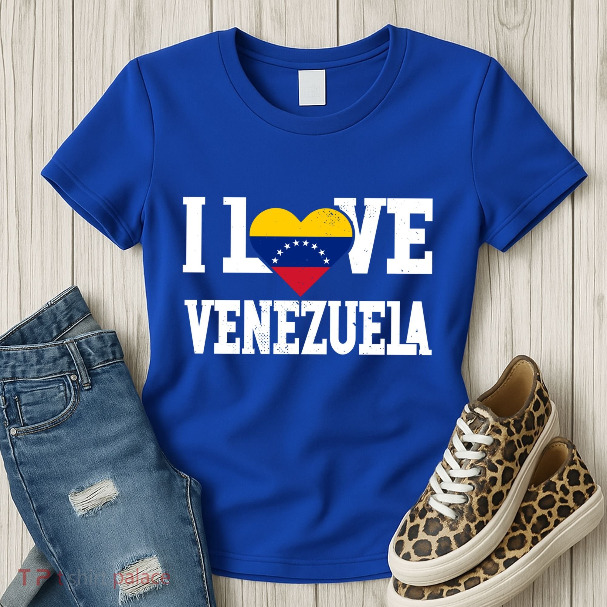 I Love Venezuela Flag Patriotic Throwback Souvenir Funny Gift Women's T-Shirt