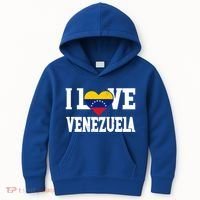 I Love Venezuela Flag Patriotic Throwback Souvenir Funny Gift Kids Hoodie thumb 0