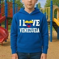 I Love Venezuela Flag Patriotic Throwback Souvenir Funny Gift Kids Hoodie thumb 2