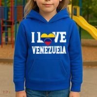 I Love Venezuela Flag Patriotic Throwback Souvenir Funny Gift Kids Hoodie thumb 3
