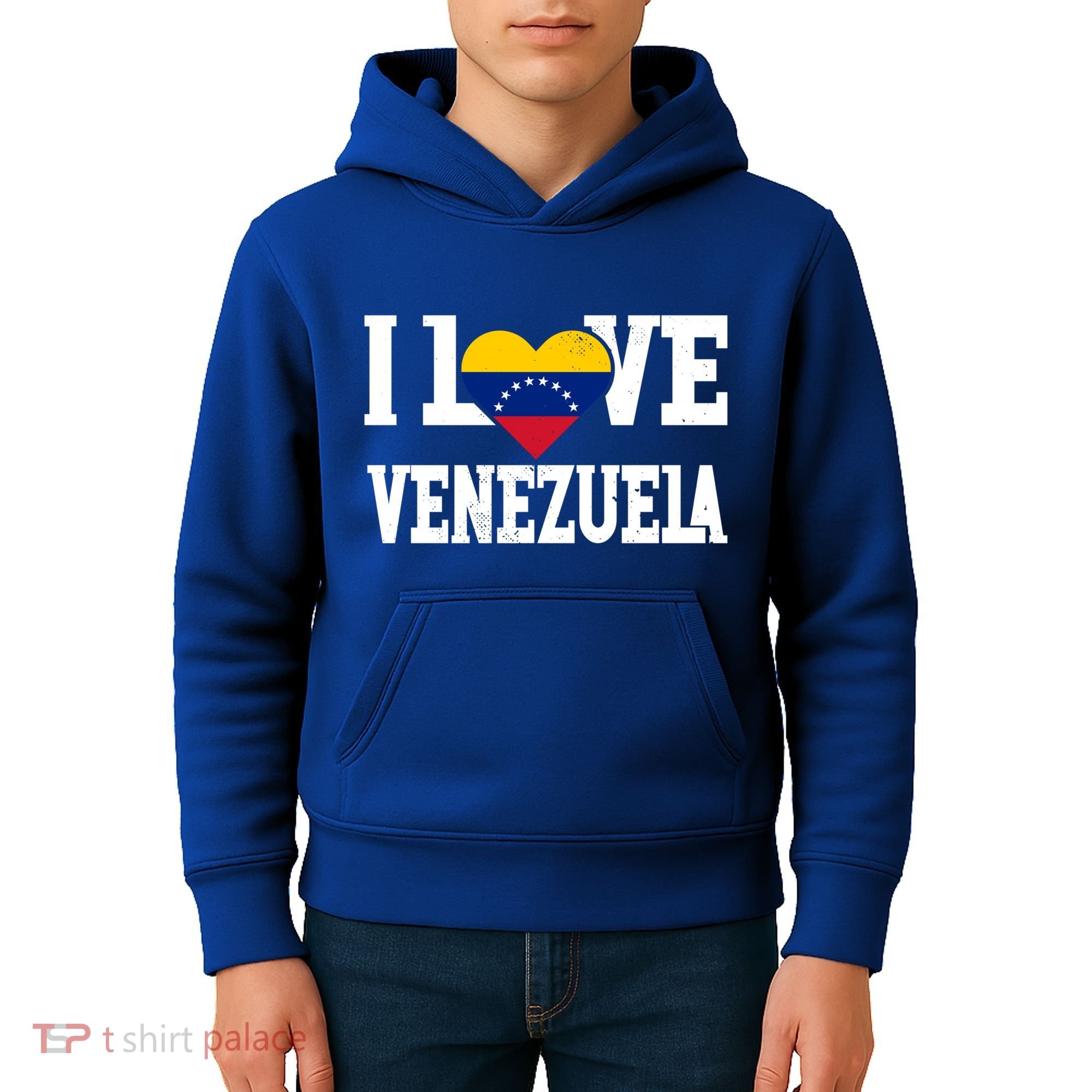 I Love Venezuela Flag Patriotic Throwback Souvenir Funny Gift Kids Hoodie