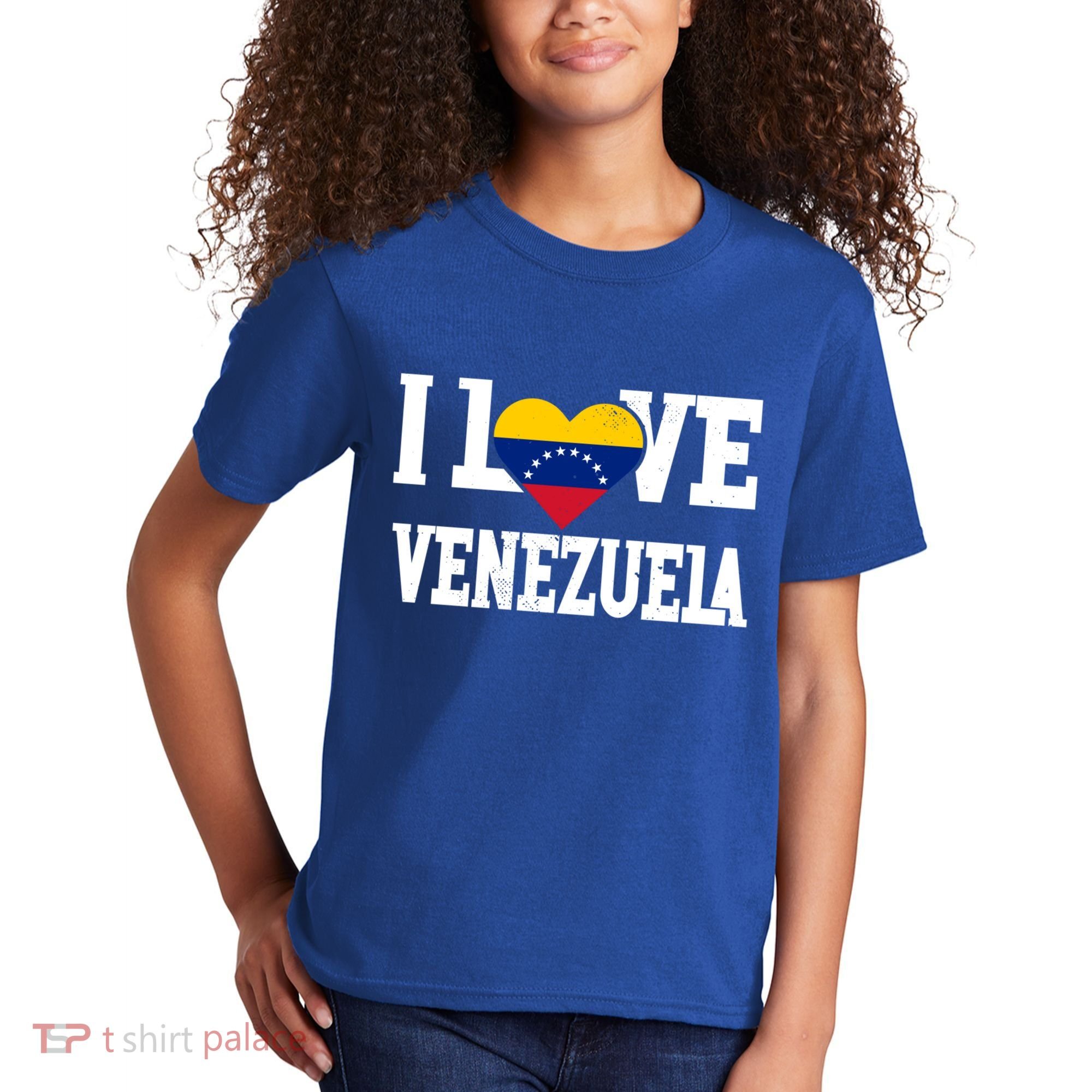 I Love Venezuela Flag Patriotic Throwback Souvenir Funny Gift Kids T-Shirt