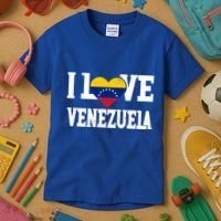 I Love Venezuela Flag Patriotic Throwback Souvenir Funny Gift Kids T-Shirt thumb 3