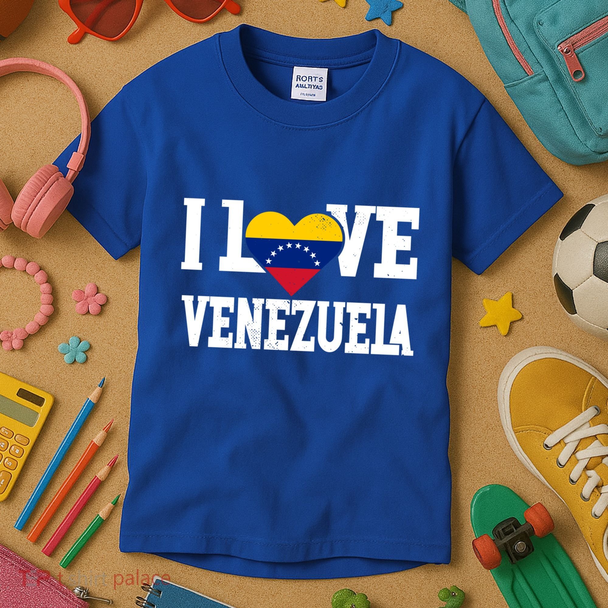 I Love Venezuela Flag Patriotic Throwback Souvenir Funny Gift Kids T-Shirt