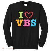 I Love Vbs I Heart Vacation Bible School Crew Bible Study Sweatshirt thumb 0