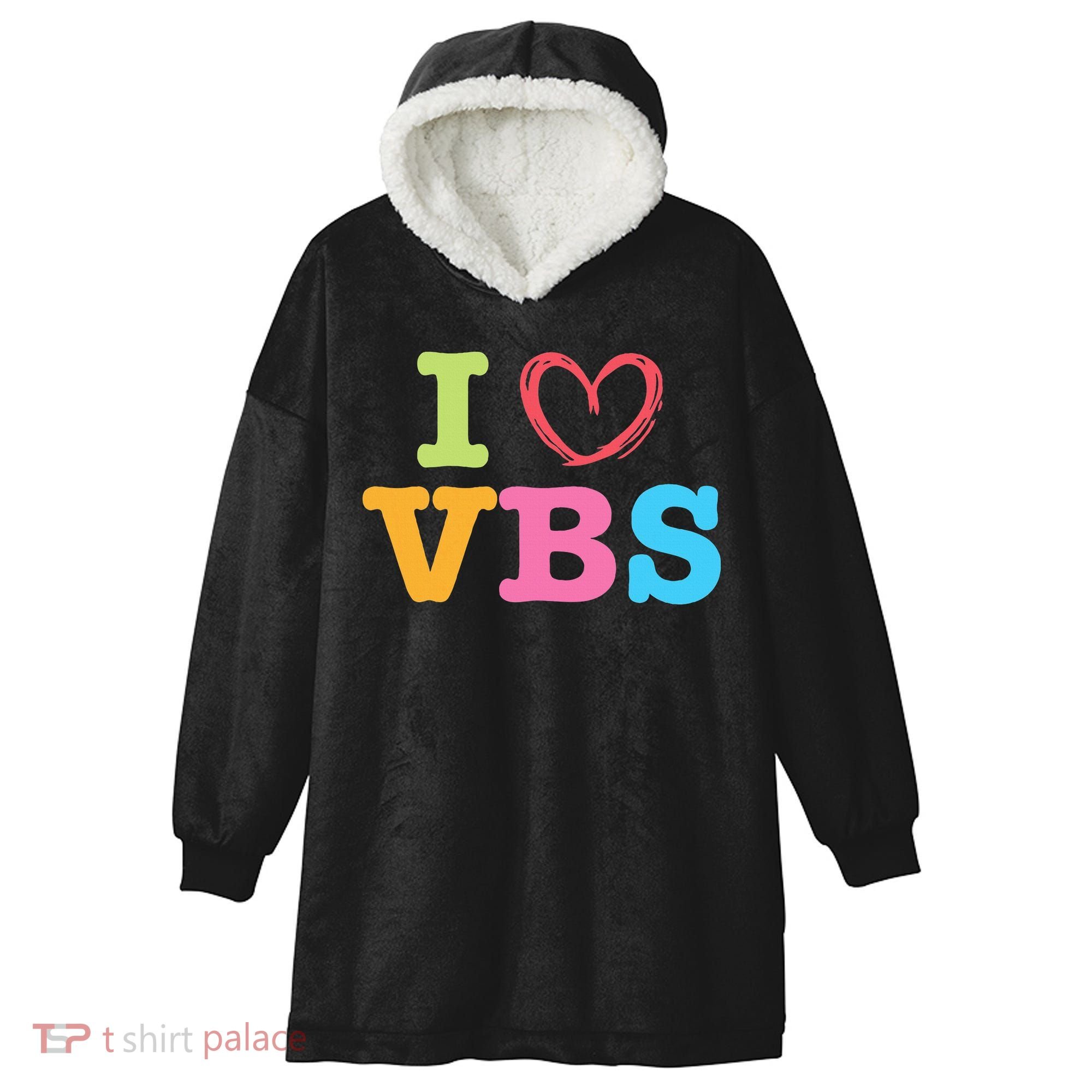 I Love Vbs I Heart Vacation Bible School Crew Bible Study Hooded Wearable Blanket