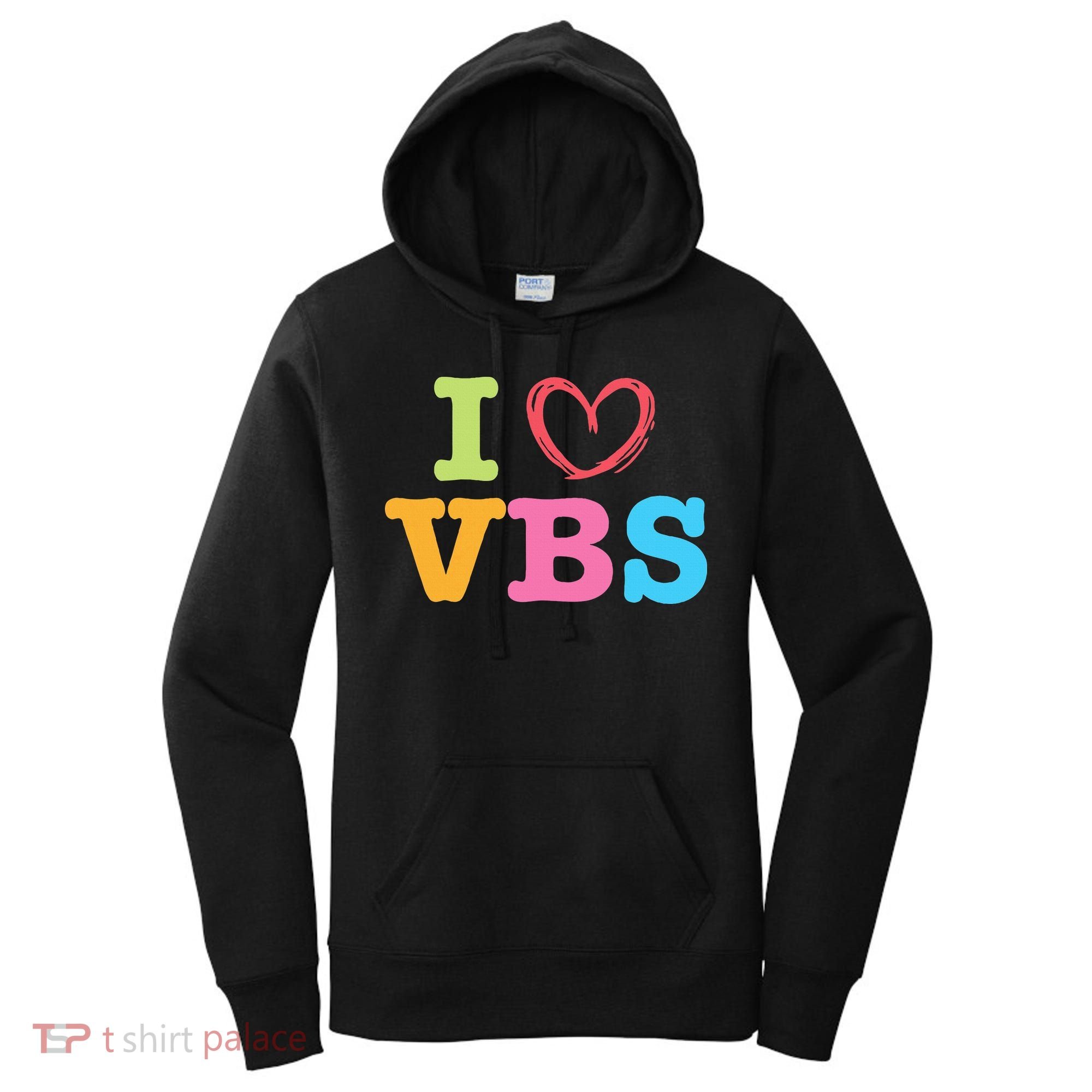 I Love Vbs I Heart Vacation Bible School Crew Bible Study Women's Hoodie
