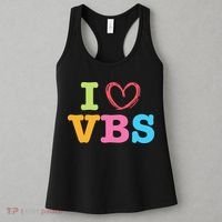 I Love Vbs I Heart Vacation Bible School Crew Bible Study Women's Tank Top thumb 3