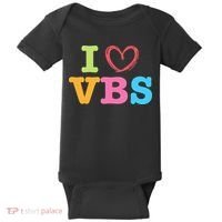 I Love Vbs I Heart Vacation Bible School Crew Bible Study Baby Bodysuit thumb 0