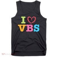 I Love Vbs I Heart Vacation Bible School Crew Bible Study Tank Top thumb 0