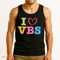 I Love Vbs I Heart Vacation Bible School Crew Bible Study Tank Top thumb 3
