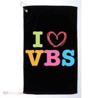 I Love Vbs I Heart Vacation Bible School Crew Bible Study Golf Towel thumb 0
