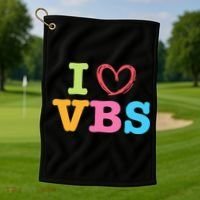 I Love Vbs I Heart Vacation Bible School Crew Bible Study Golf Towel thumb 1