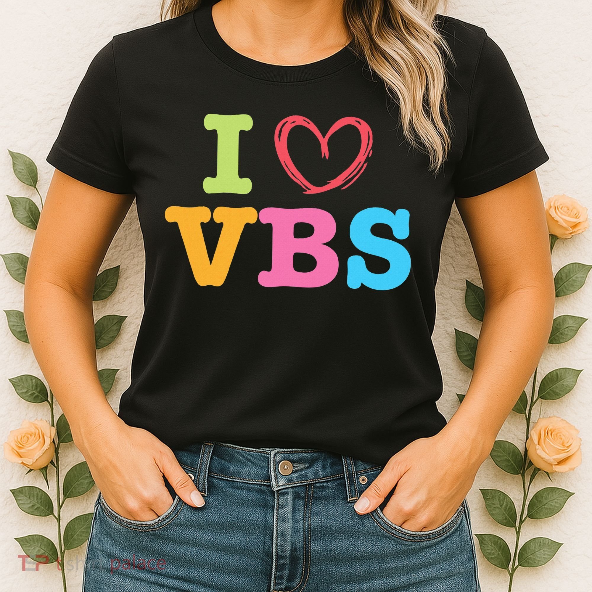 I Love Vbs I Heart Vacation Bible School Crew Bible Study Women's T-Shirt
