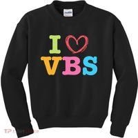 I Love Vbs I Heart Vacation Bible School Crew Bible Study Kids Sweatshirt thumb 0