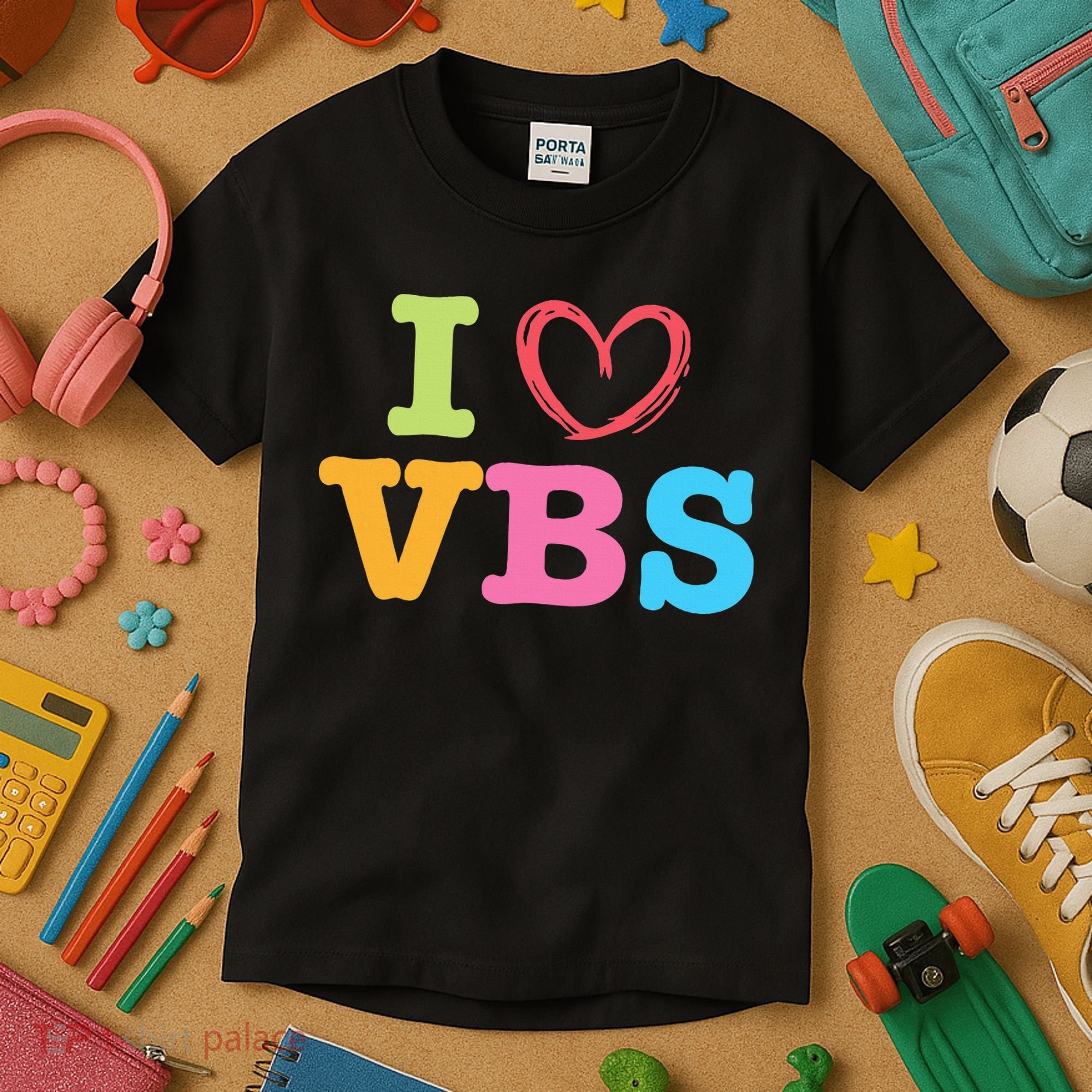 I Love Vbs I Heart Vacation Bible School Crew Bible Study Kids T-Shirt