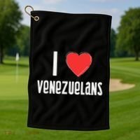I Love Venezuelans Nationality Venezuela Golf Towel thumb 1