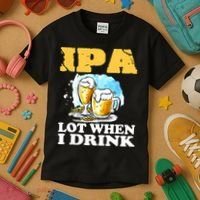 IPA Lot When I Drink Funny Drinking Beer Kids T-Shirt thumb 3