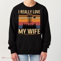 I Love When My Wife Lets Me Play Disc Golf Frisbee Golfing Women's Sweatshirt thumb 0