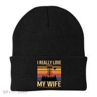 I Love When My Wife Lets Me Play Disc Golf Frisbee Golfing Beanie thumb 0
