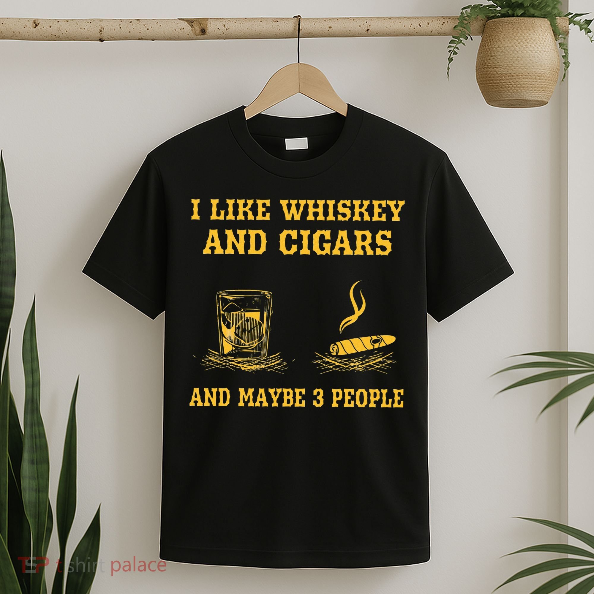 I Like Whiskey And Cigars And Maybe 3 People Vintage Cigars T-Shirt